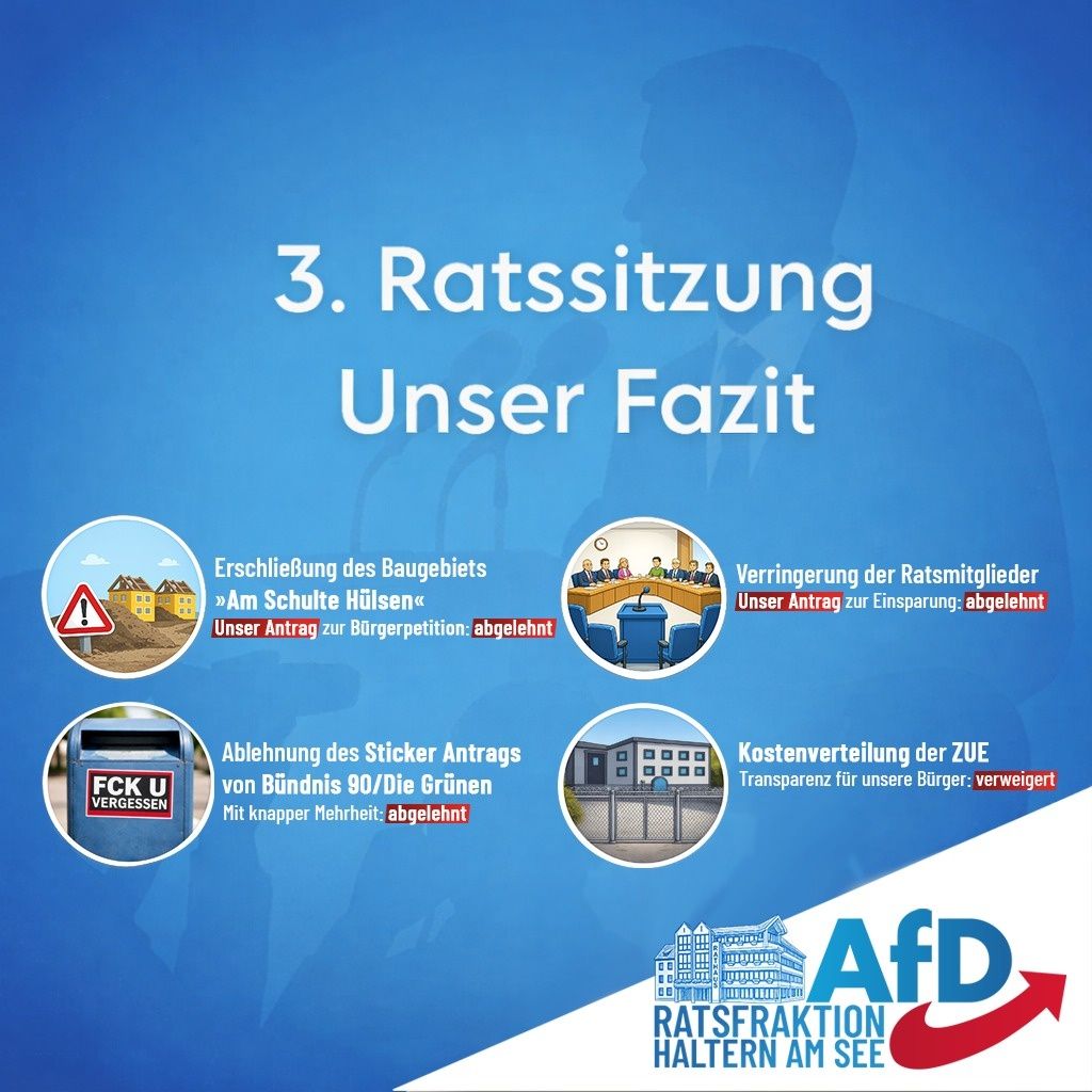 3. Ratssitzung Haltern am See: Stellungnahme der AfD
